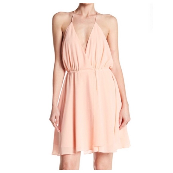 NEW HAUTE HIPPIE PINK WRAP-EFFECT MINI DRESS - Picture 7 of 7